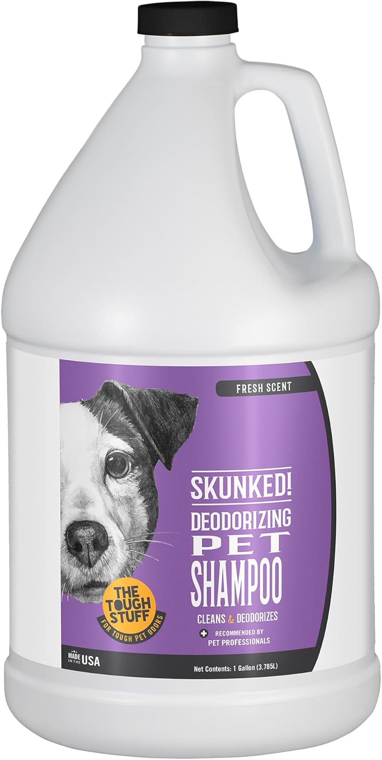 Nilodor SKUNKED Deodorizing Dog Shampoo, 1 Gallon - Powerful Odor Relief with Essential Oils, Mild & Non-Irritating, Deep-Clean Formula for Dogs