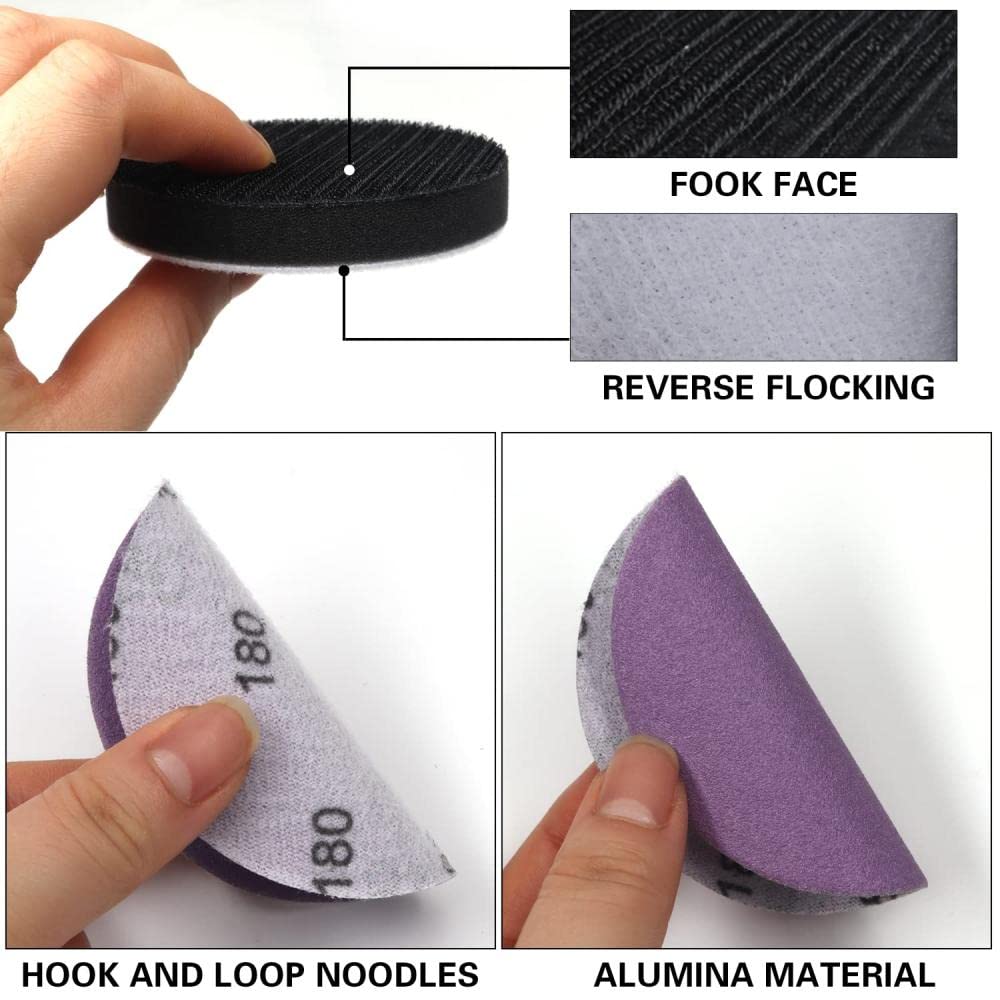123 dischi abrasivi da 7,6 cm, carta vetrata a strappo, grana da 600 a 5000, platorello da 1/4'', tampone di lucidatura in schiuma morbida per legno, metallo, auto