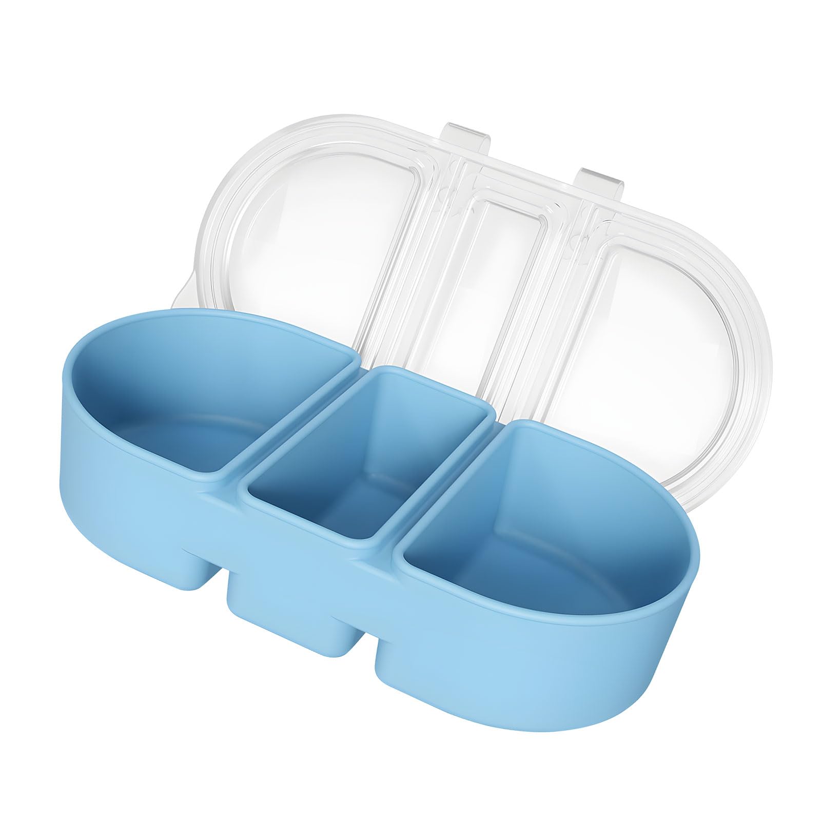 Nucelit (Pack of 3) Impermeable Silicone Cartons Separated Divisions for Sauce Storage Food Canisters Oven Refrigerator Safe Home Outdoor Outdoor Meal