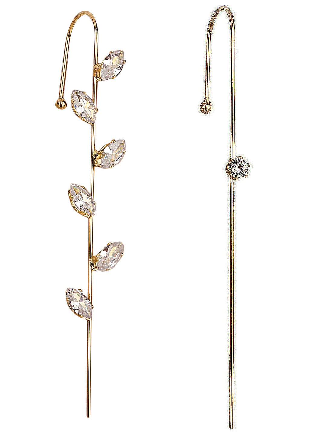 Vembley Pack Of 2 Attractive Gold Plated Studed Earcuff for Women & Girls (B09Q1VYZ7V) Amazon Price History, Amazon Price Tracker