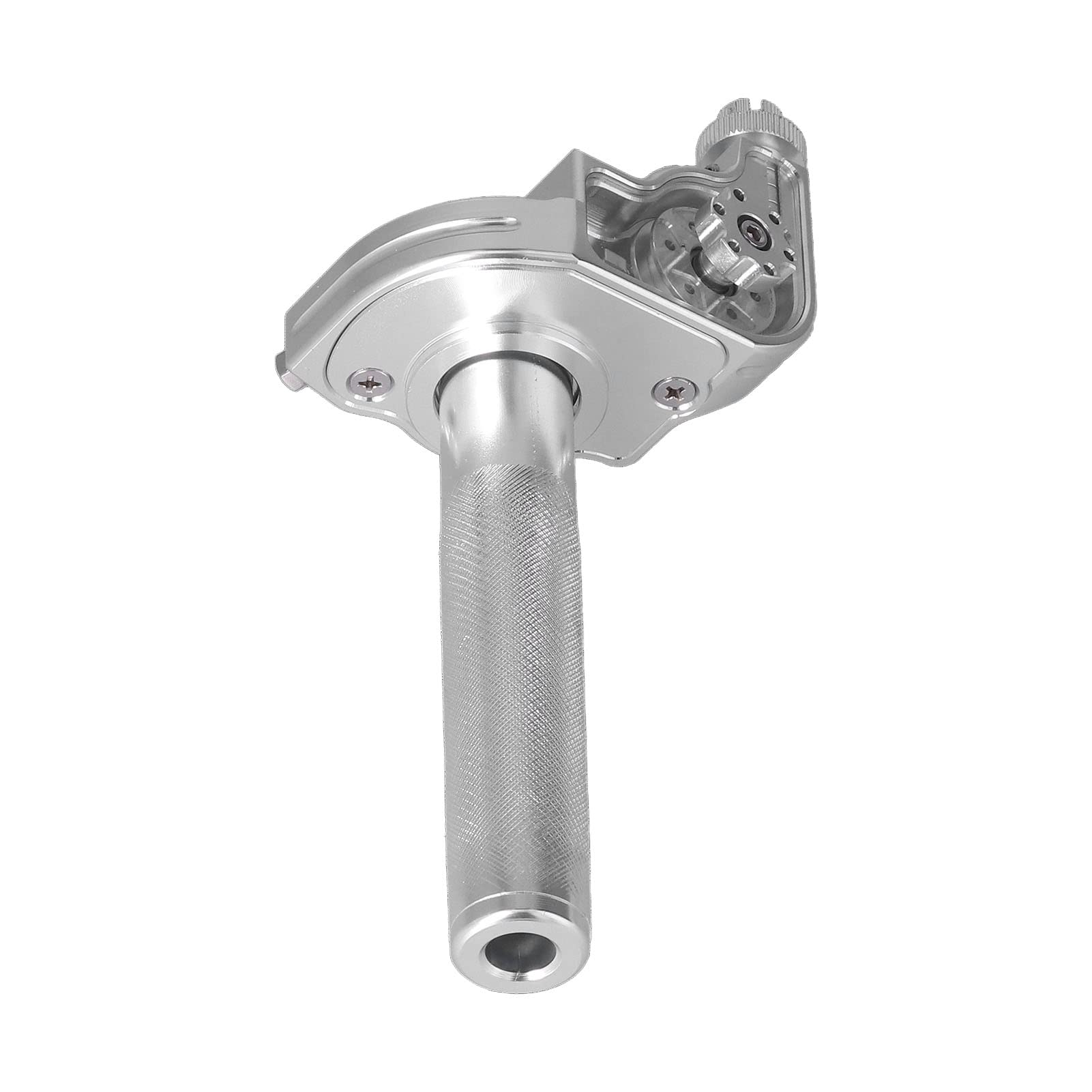 VOBOR Empuñaduras de Acelerador de Aluminio, CNC 22mm/0,87 Pulgadas Manillar, Motocicleta Manija de Acelerador de Repuesto(Plata)