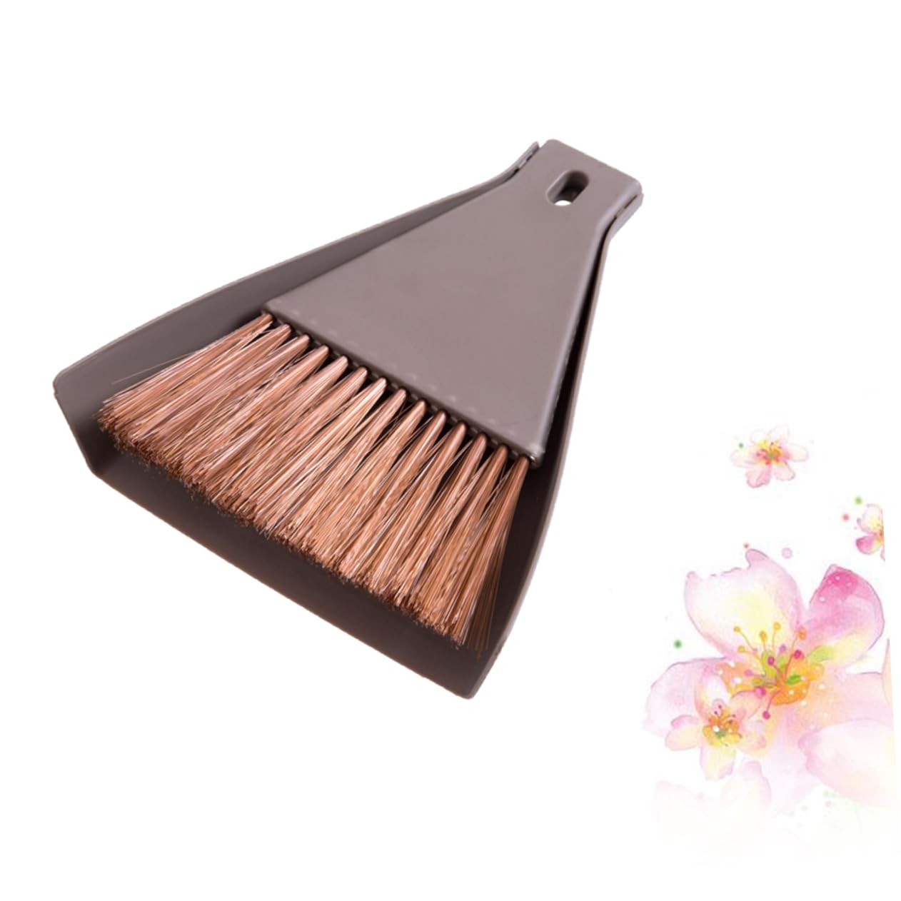 IWOWHERO 2 Sets Cleaning Tools Small Dustpan Brush Hanging Hole Design Broom and Dustpan Leopard Hair Nets Window Door Track Brush Rotating Bottle Brush Desktop Cleaner Mini Broom