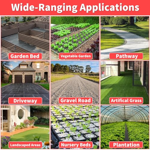 Image of 3ft x 300ft Landscape Fabric -Heavy Duty Weed Barrier Fabric for Landscaping, Weed Blocker Cloth,Geotextile Fabric for Garden, Driveway & Ground Cover, Garden Weed Mats,Grid Design