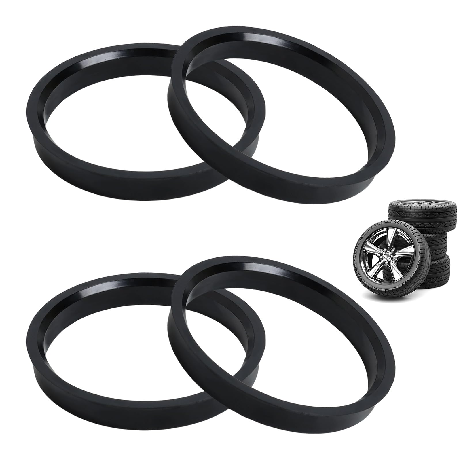 4pcs Car Hub Centric Rings Car Wheel Bore Center Plastic Spacer Ring 73.1 to 65.1 Upgrade Vehicle'S Wheel Rim, Black