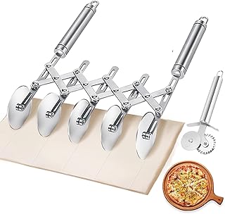 5 Wheel Pastry Cutter, Stainless Steel Dough Cutter Wheel with Handle, D...