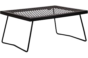 REDCAMP Portable Campfire Grill, Foldable Heavy Duty Steel Grate for Fire Pits