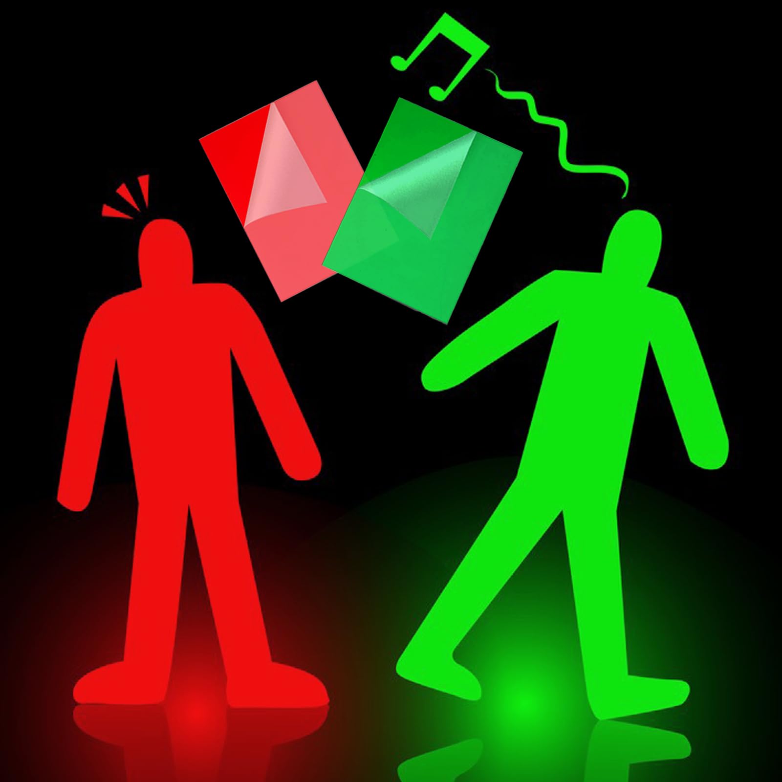 (10 pezzi) filtri per luce in gel, colore rosso e verde, filtri in plastica trasparente, 21 x 28 cm, per film, video, foto, palcoscenico (Natale)