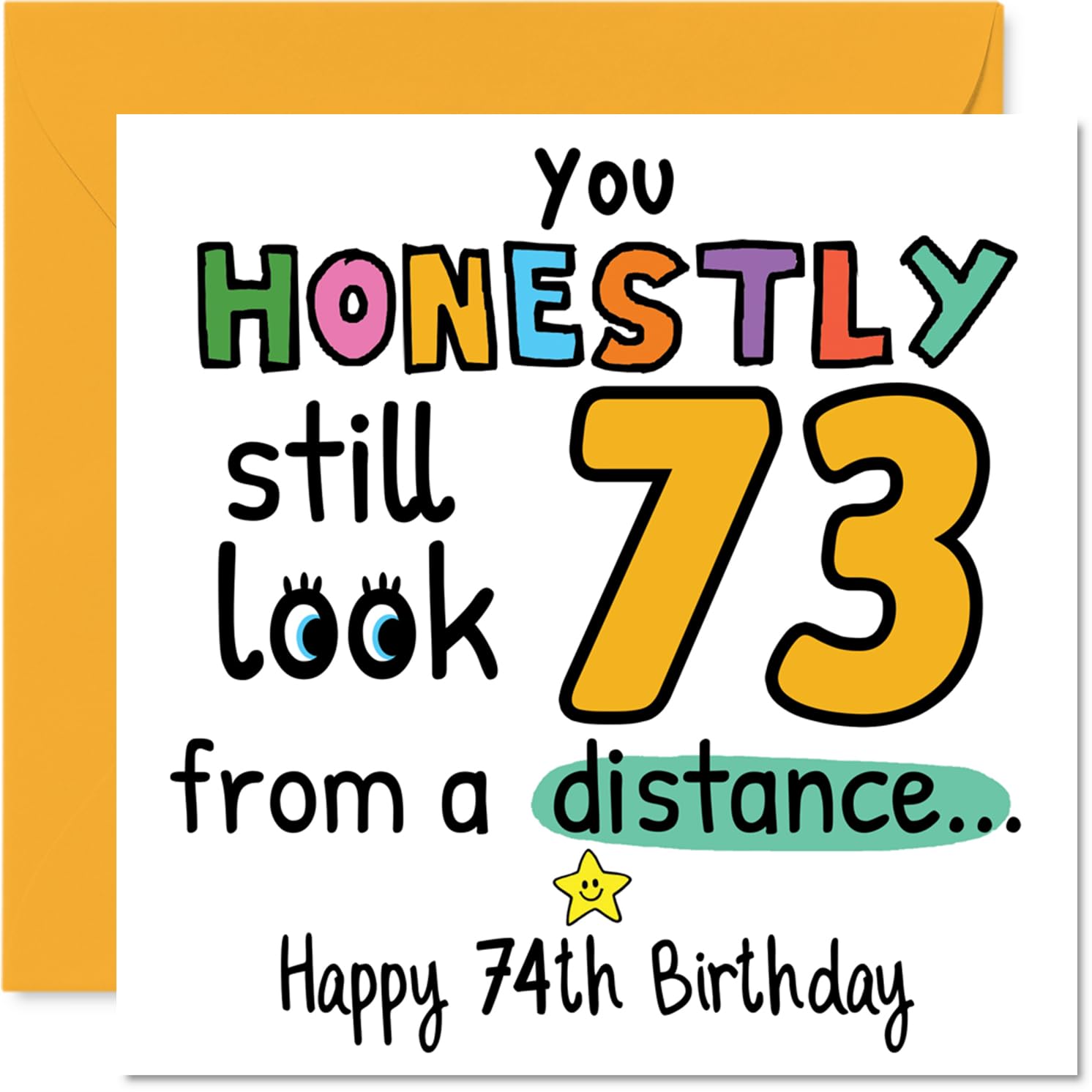 74th Birthday Cards for Women and Men, From a Distance