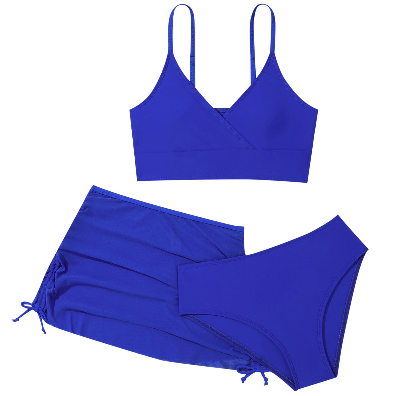 Cokbyavla Girls 59Blue Bikini Bathing Suit With Shorts For Swimsuit 12-13 Years 2 Piece Swimsuit Cover Up Swimsuit For Teens Bikini Set Age 12-13 Leafy S(,11-12 Years)