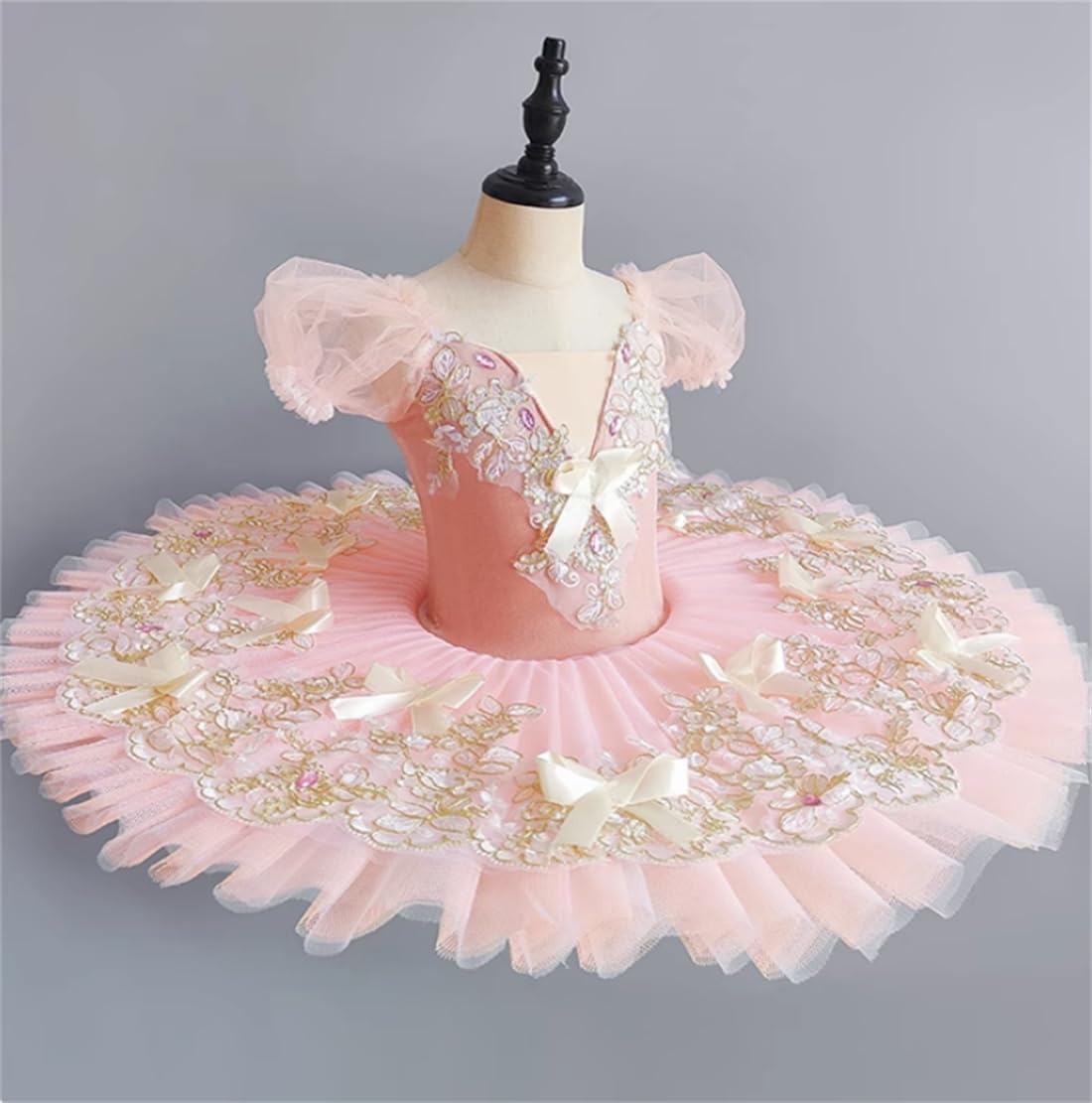 Tutú de Ballet para Niñas, Vestido de Fiesta de Bailarina, Disfraz de Competición de Baile de Ballet, Atuendo de Baile, （160）