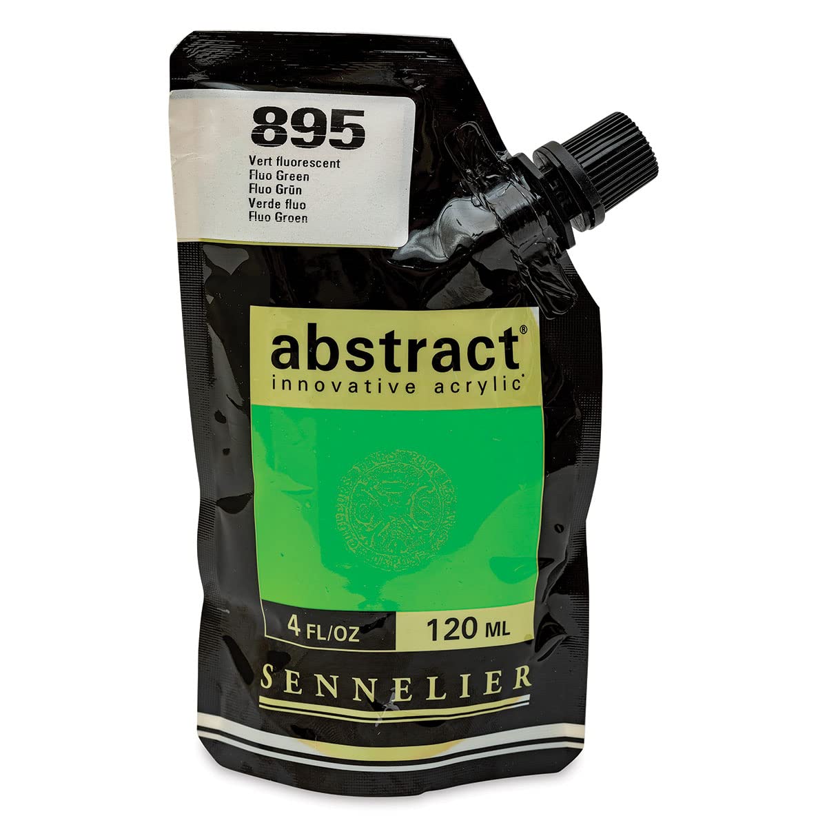 Sennelier 895 Fluorescent Green Abstract Innovative Acrylic Artist Paint Pouch 120Ml (895 Fluorescent Green)
