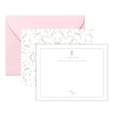Co - Pink Coquette Stationery, Personalized Rose Floral Stationery for Women, Flower Stationary Cards and Envelopes Set, Note Cards with Envelopes, Pink Coquette Gifts AS-2313