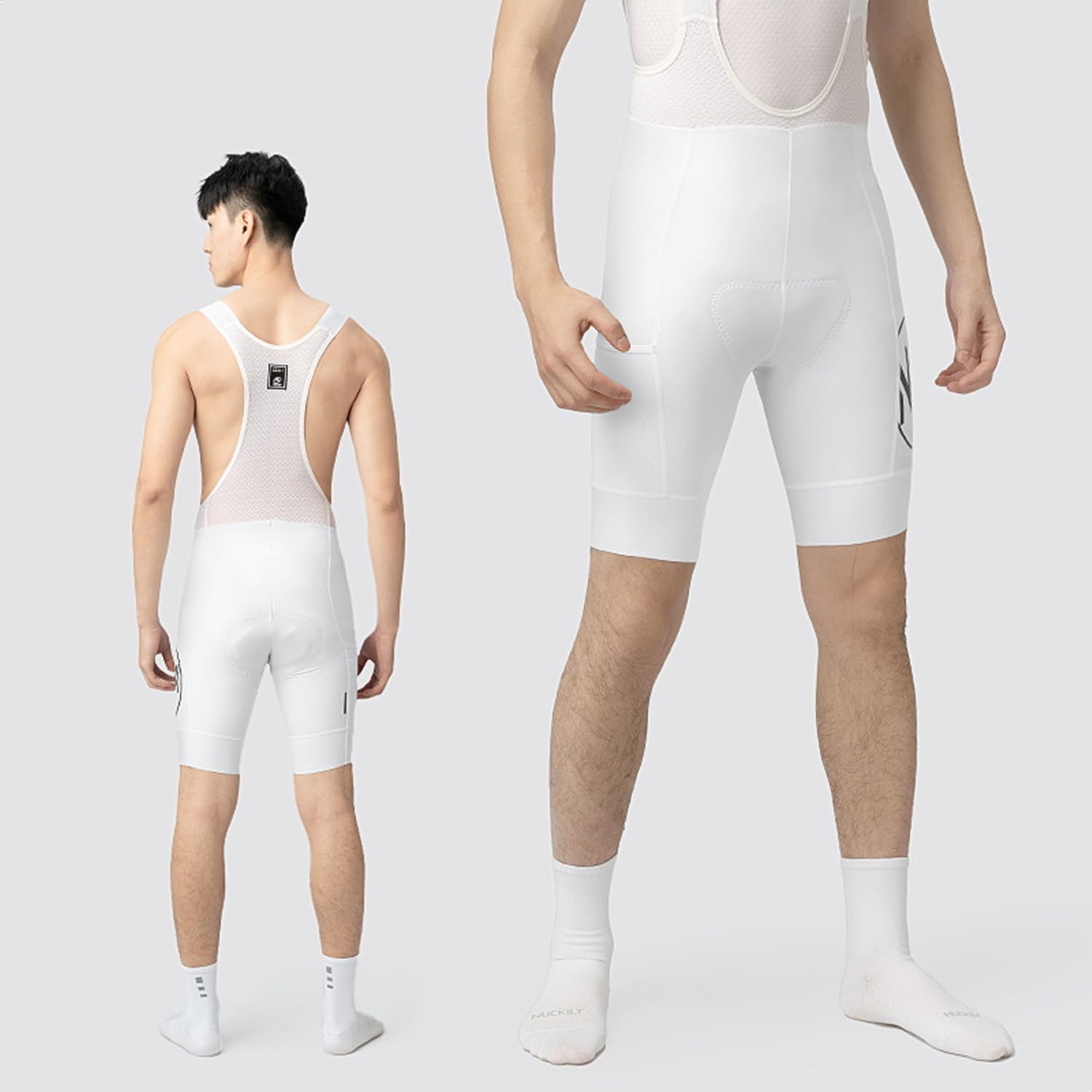 NUCKILY Pantaloncini da ciclismo da competizione da uomo, pantaloncini da ciclismo imbottiti 4D con tasche Pro Race Bike Shorts