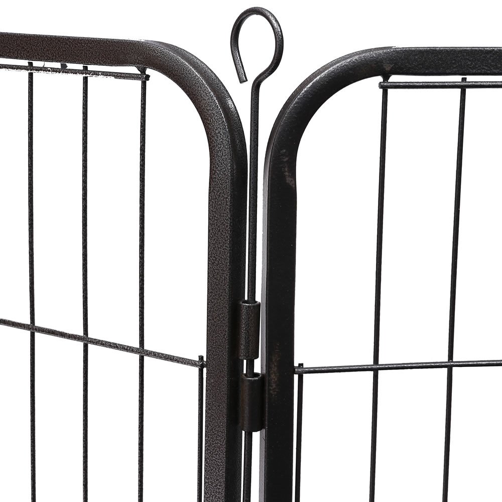 Melko Welpenauslauf Freilaufgehege für Hunde 8 Elemente je 80x100 cm Grau | stabiler Hammerschlaglack, keine scharfen Kanten, flexible Aufstellvarianten, Ø max. 240 cm, inkl. Montagematerial