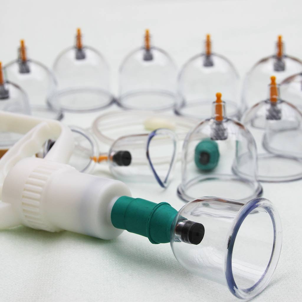 Profi Schröpfglas-Set - Schröpfgläser mit Vakuumpumpe - hochwertiges medizinisches Schröpfen + Therapiemagneten - Cupping-Set gegen Verspannungen & Cellulite. Faszienverspannungen,