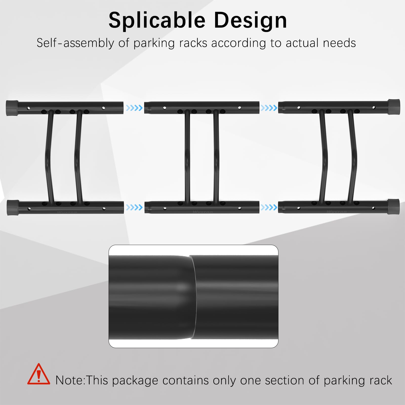 Support Vélo Sol, Wyxorn Diy Porte Vélo Ratelier Vélo En Acier avec Réglage De La Distance/Épissure Multibrin Sol&Mural Compatibilité, pour Vélos Légers/Vélo De Route/Vtt(1P)