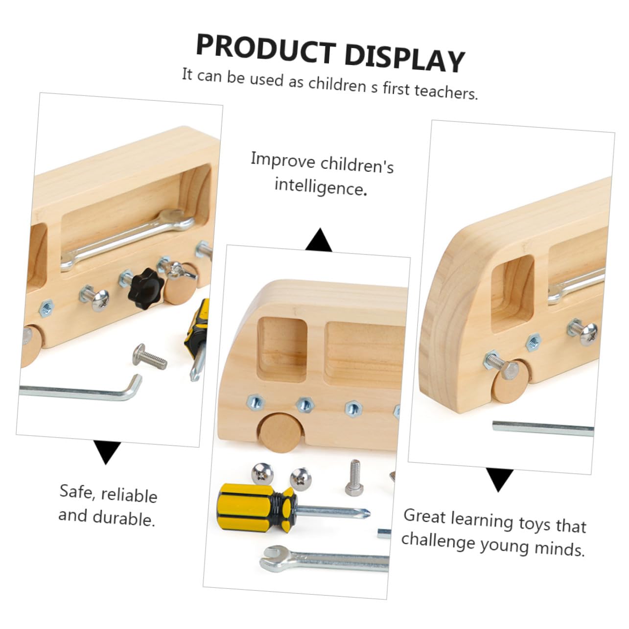 1 Set de Juguete de Aprendizaje Temprano Tornillos de Madera Natural para Niños Pequeños, Seguro y Fiable para Desarrollo Educativo y Coordinación Manual