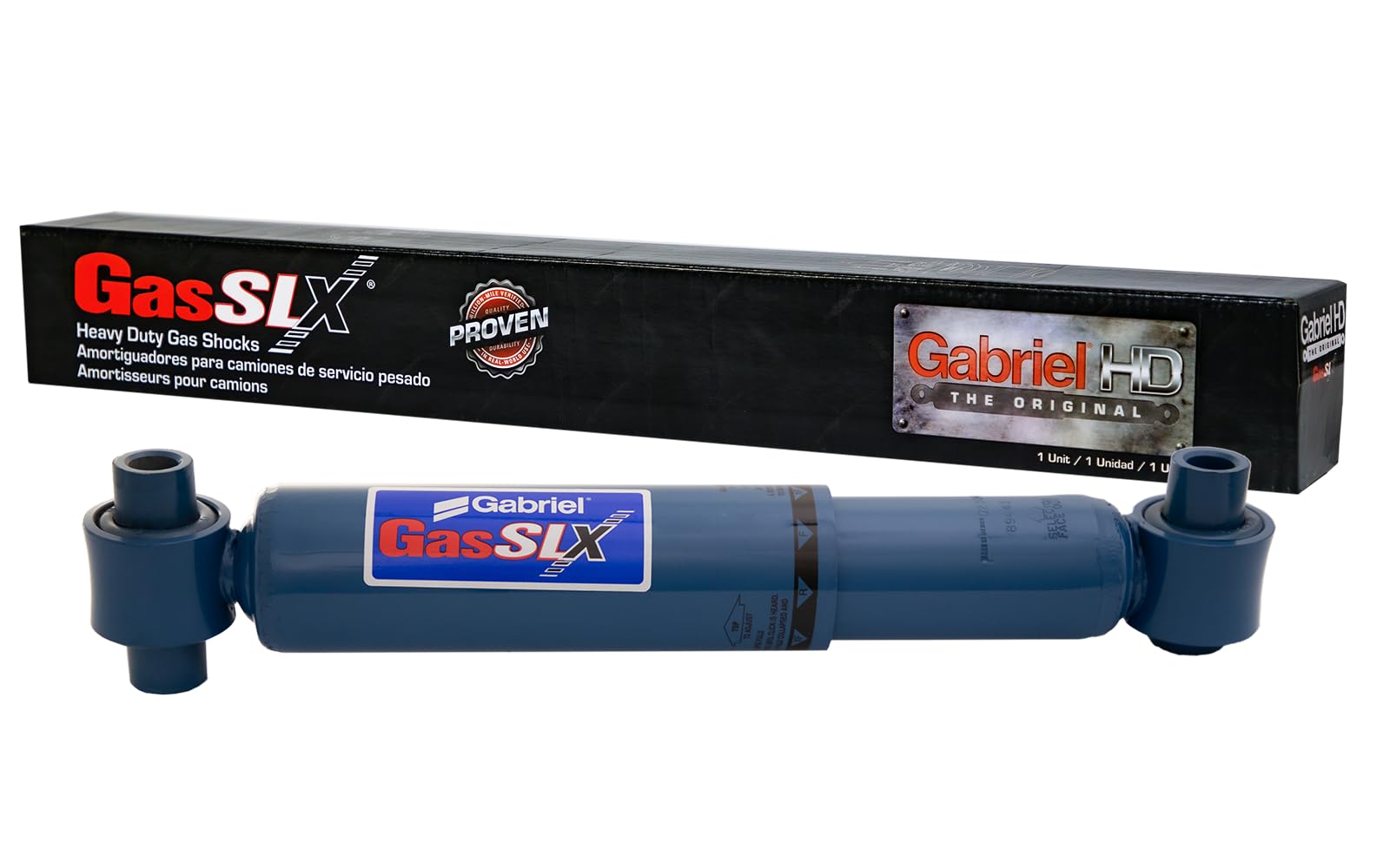 Gabriel 89443 GasSLX Adjustable HD Right Shocks Fits Freightliner Cascadia, Columbia M2 SD; Western Star 4700 47X 49X 57X; OEM# 1613957000 1615817000 1618708000 1620716000