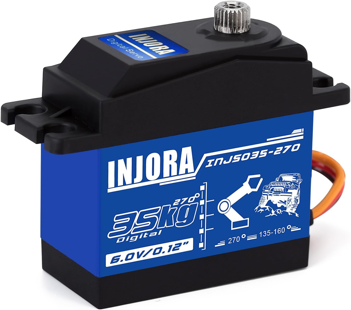 INJORA Servo 35KG High Torque Servo for RC Car Models Crawler Truck (Control Angle 270°)