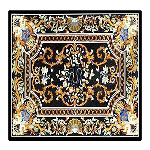 Black Marble Inlay Pietra Dura Coffee Table Top 18