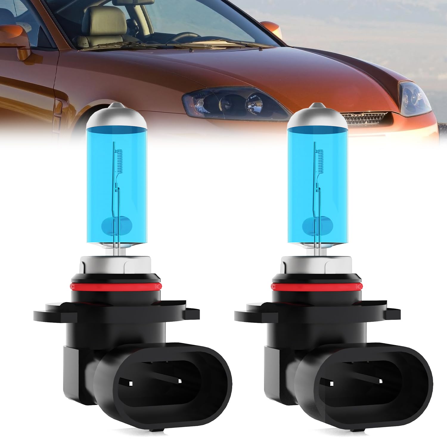 Fog Light Bulbs Compatible With Hyundai Tiburon 2003-2006, 9006 Fog Lights Halogen Light Bulb, Super Bright 6000K White, Plug and Play, Pack of 2