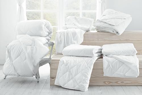 Miniatura 8 de YATAS BEDDING Microfit - Protector de colchón impermeable, sin vinilo, suave y duradero, lavable a máquina a 90, color blanco (tamaño matrimonial,