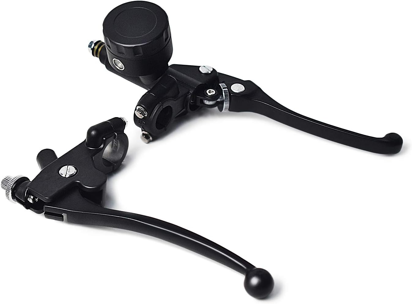 0011 Universal 7/8" Motorcycle Levers Hydraulic Brake Master Cylinder Reservoir Clutch Lever Set for Cafe Racer Honda Kawasaki Suzuki Yamaha Dirt Bike