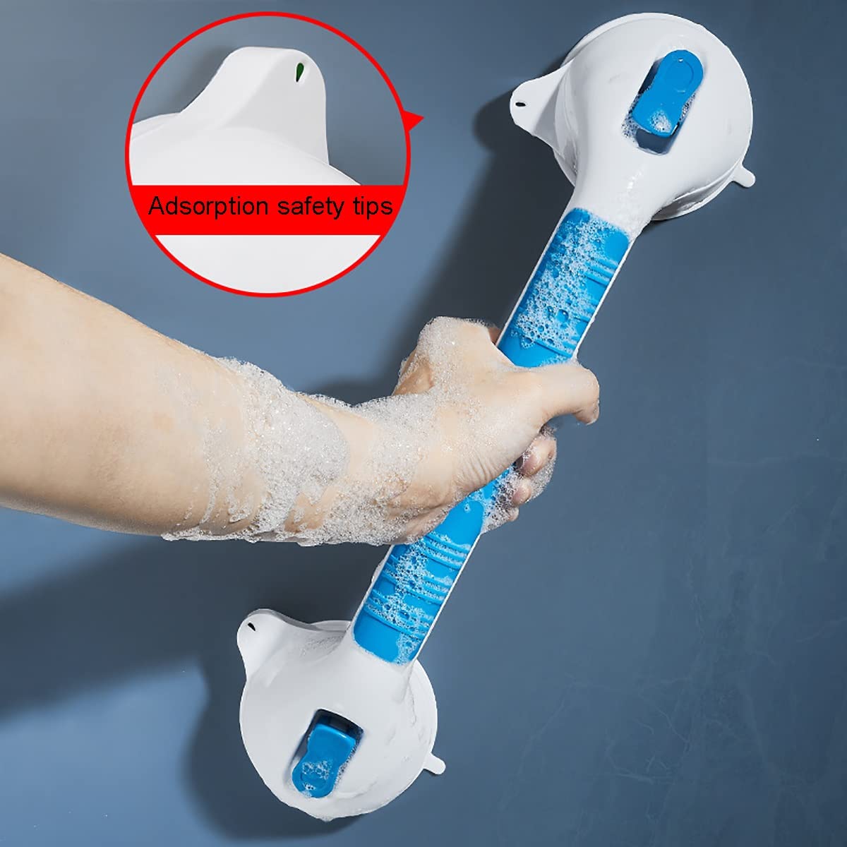 Barras de Agarre con Ventosa, manija de Seguridad for el baño, manija de la Puerta del baño en el baño del hogar, manija Antideslizante for Personas Mayores sin barreras (Size : L)