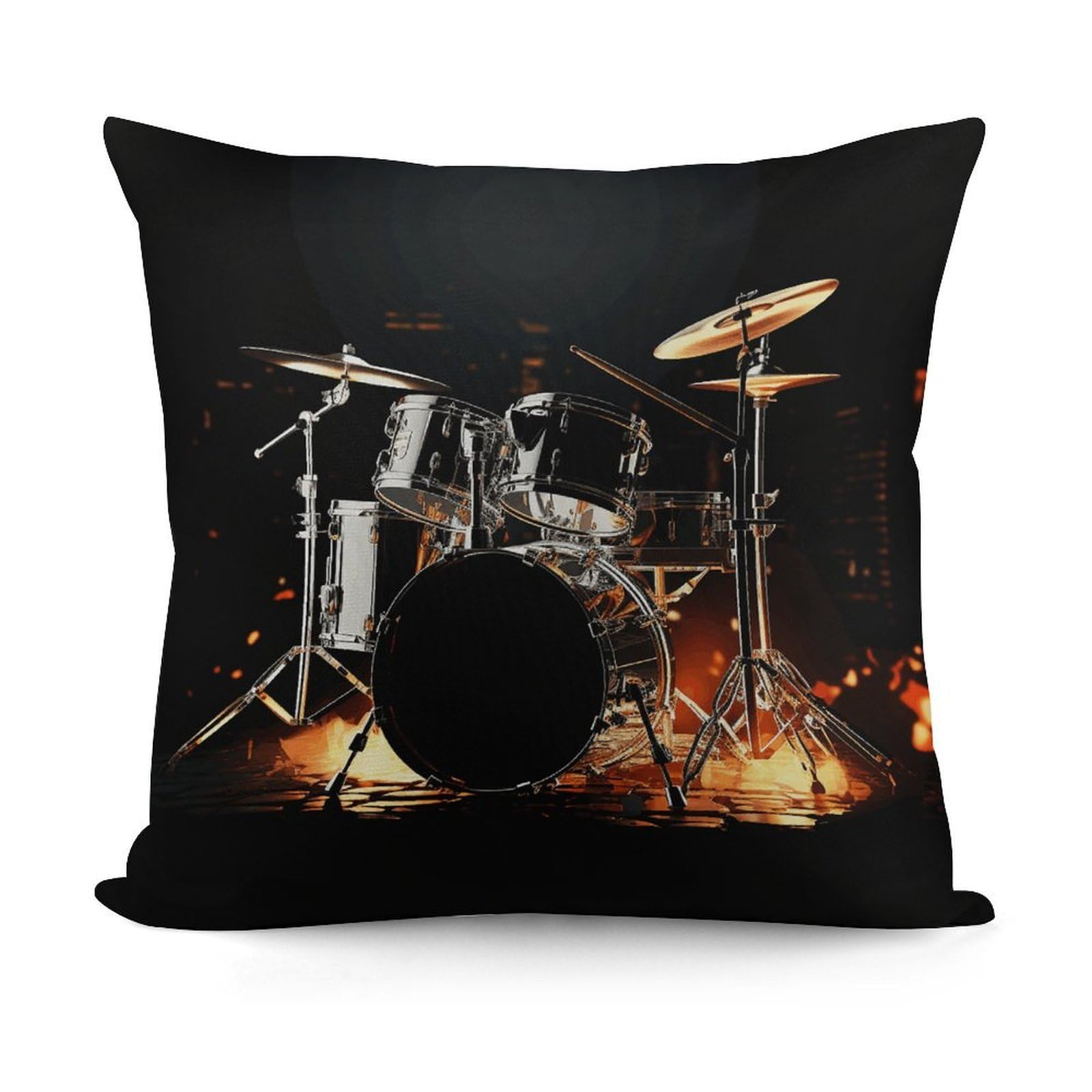 VstaDank Decorative Drummer Throw Pillow Covers Luxury Soft Pillowcases Fluffy Plush Accent Pillow Cases Personalized Square Lumbar Pillows Shells for All Seasons 18" X 18"