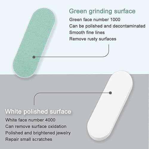 Miniatura 3 de 20 barras de pulido rectangulares de plástico plateado de 2.4 x 0.78 pulgadas de doble cara para joyería