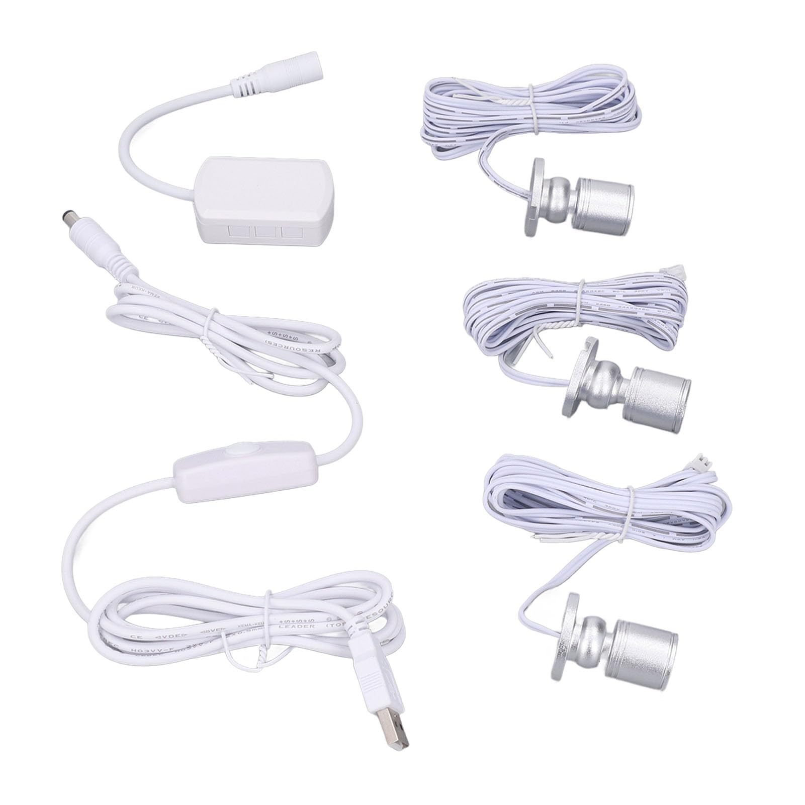Mini-LED-Spot-Leuchten, 5 V, USB-Schaufenster-Display-Leuchte, 1 Bis 3 Dimmbare Kleine Schrankleuchte die Schmucksammlung (Warmes Licht 3000K)
