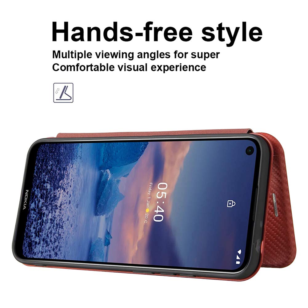 Custodia Portafoglio MOJIA Per Oukitel C32 – Pelle PU Marrone Con Slot Per Schede E Supporto – Protezione Anti-caduta E Anti-graffio - 2