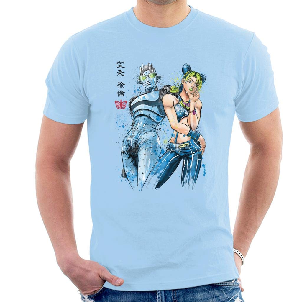 Jolyne Cujoh Watercolour Jojos Bizarre Adventure Men's T-Shirt Sky Blue