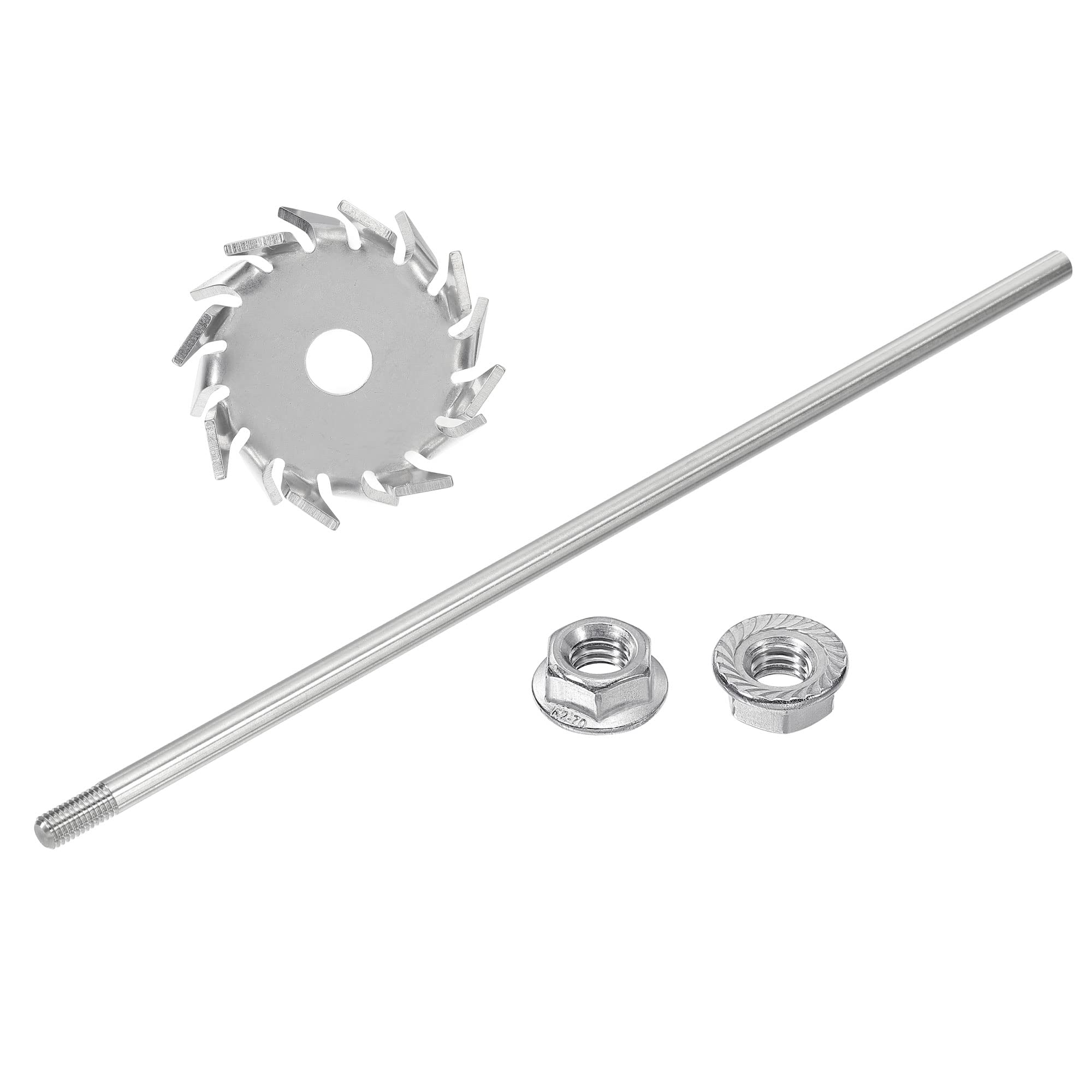 sourcing map 304 Inox Acier Agitation Tige 11.81" Longueur Dispersion Machine Mélange Bâtonnets avec 1.57" ID Dispersion Disque pour Laboratoire, Industriel