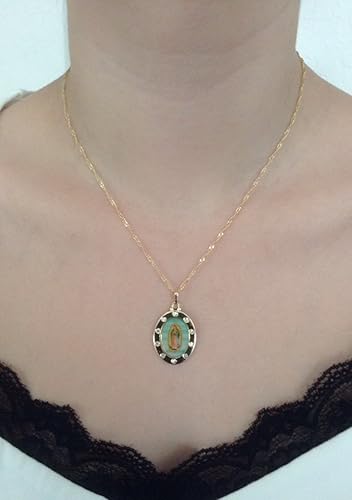 Miniatura 5 de La Virgen de Guadalupe Medal Necklace 17.2 Inches Spiral Chain