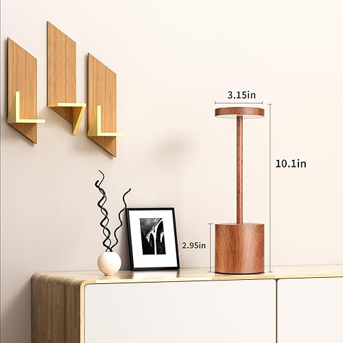 Miniatura 2 de SAKRINGT Paquete de 2 lámparas de mesa inalámbricas recargables, 5000 mAh funciona con pilas, luz de mesa LED portátil, lámpara de escritorio con