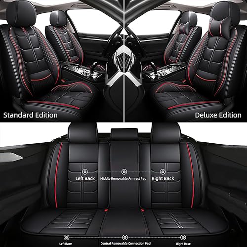 Miniatura 4 de Funda de asiento de automóvil para Chevrolet Tracker 1999-2003, funda de asiento delantero y trasero, 5 plazas, fundas de asiento de cuero