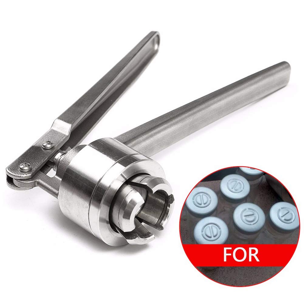 2 prensadoras manuales de viales para prensar tapas abatibles de 20 mm, plástico de aluminio y aluminio completo