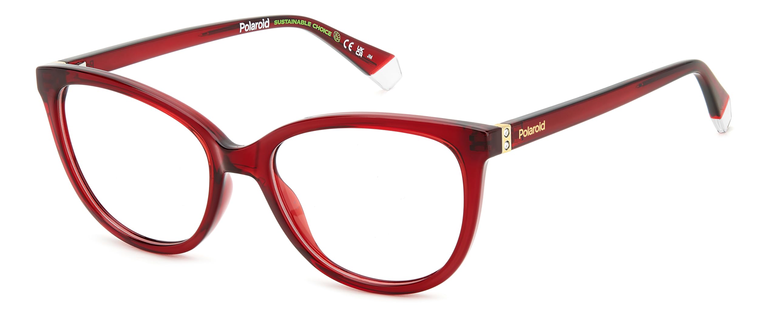 Polaroid Women's Burgundy Rectangle Plastic Eyeglasses Online - Full Rim - Pld D504