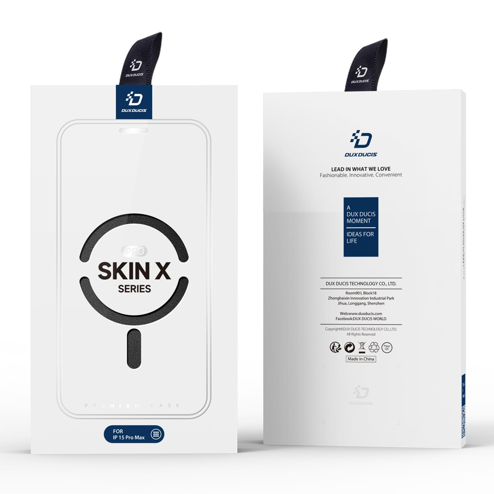 DUX DUCIS Custodia Magnetica per iPhone 15 Pro Max, [Compatibile MagSafe] Custodia a Portafoglio in Pelle di Alta Qualità con Blocco RFID, Custodia Trasparente Antiurto per Apple iPhone 15 Pro Max