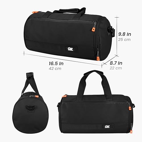 Miniatura 6 de C&F BOGMOST Bolsa de viaje pequeña, bolsa deportiva compacta para gimnasio con compartimento para zapatos, bolsa de lona ligera para hombres