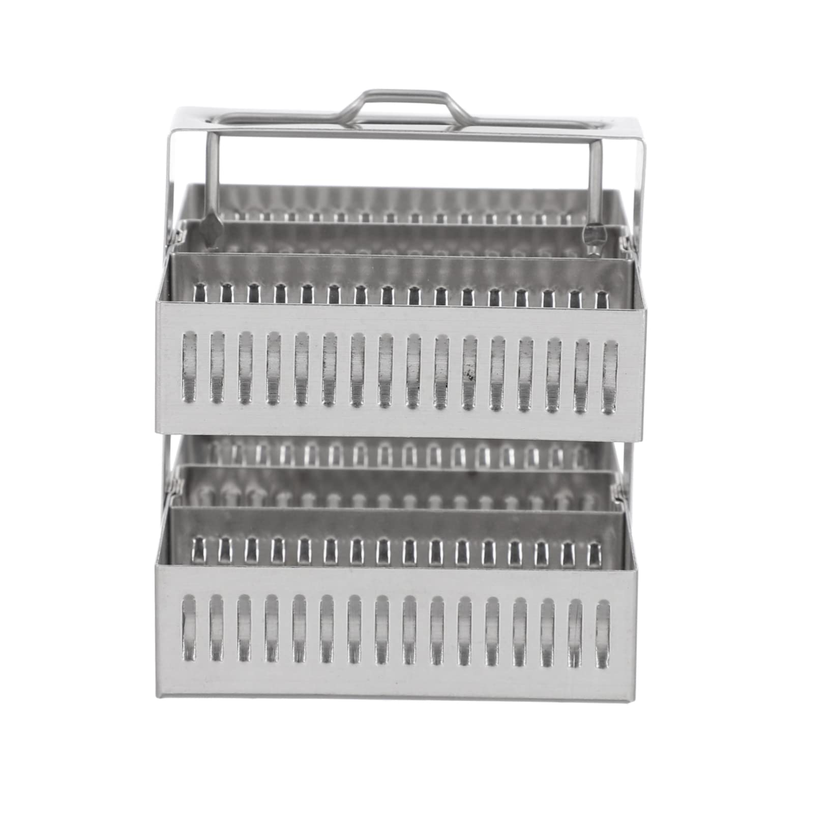 KICHOUSE 30 Positions Microscope Slides Rack Stainless Staining Rack Laboratory Tool Fine Craftsmanship