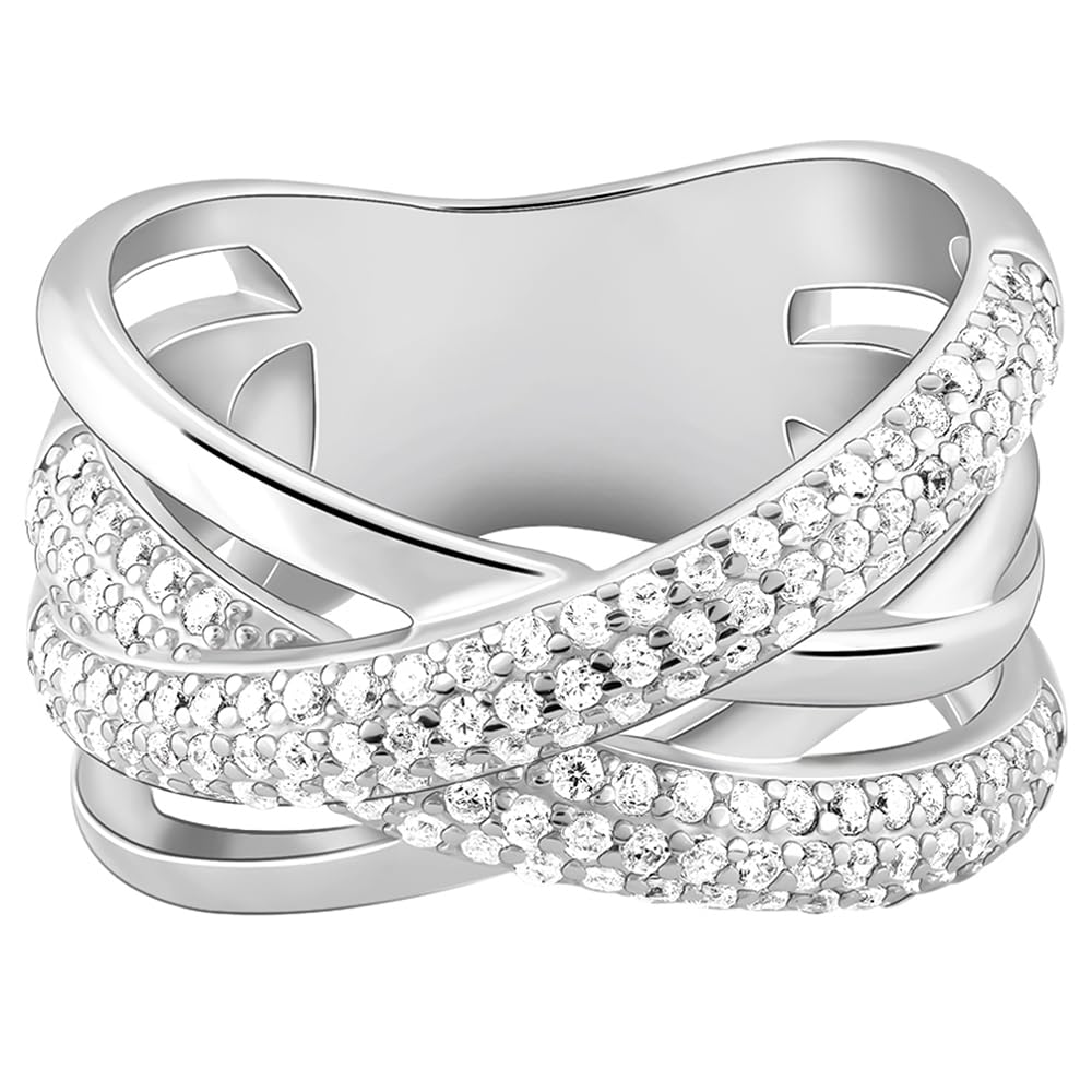 925 Silver Zircon Weave Ring,Fixed Size,Indian - 12 | Gifts for Women and Girls | With Certificate of Authenticity and 925 Stamp | 6 Months Warranty*-image-19