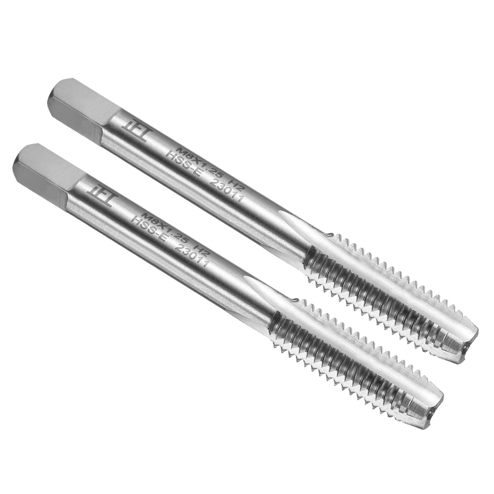 sourcing map 2pcs Hand Bottom Tap M8 x 1.25 H2 Metric Thread Bottoming Style Threading Taps High Speed Steel HSS6542 Straight Flutes Screw Tapping Tool