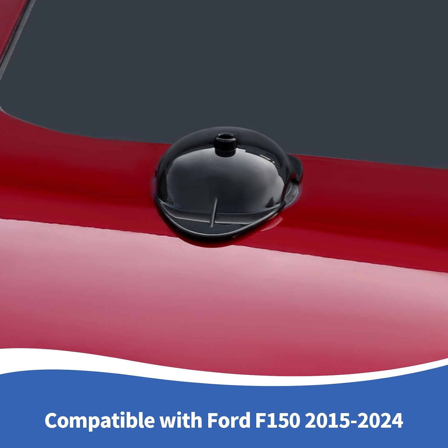 RAZPOY Black Shark Fin Antenna Base Cover Trim Compatible with Ford F150 & Mustang Accessories 2015-2024