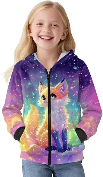 Ystardream Cute Girls Zipper Hoodie Fleece Lined Girls Fashion Hoodies & Sweatshirts