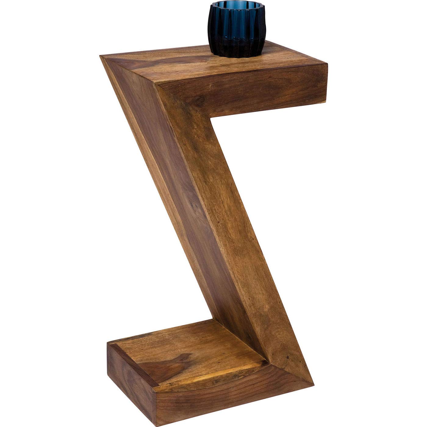 Kare Design Beistelltisch Authentico Z, Braun, Holz, Boho, Nachttisch, Couchtisch für Wohnzimmer, Schlafzimmer, Büro, 55x30x20cm (H/B/T)