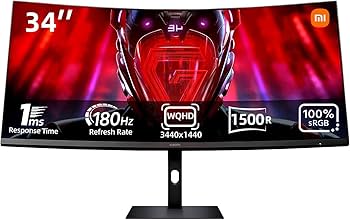 Amazon.com: Xiaomi 34-inch Curved Gaming Monitor, 180Hz