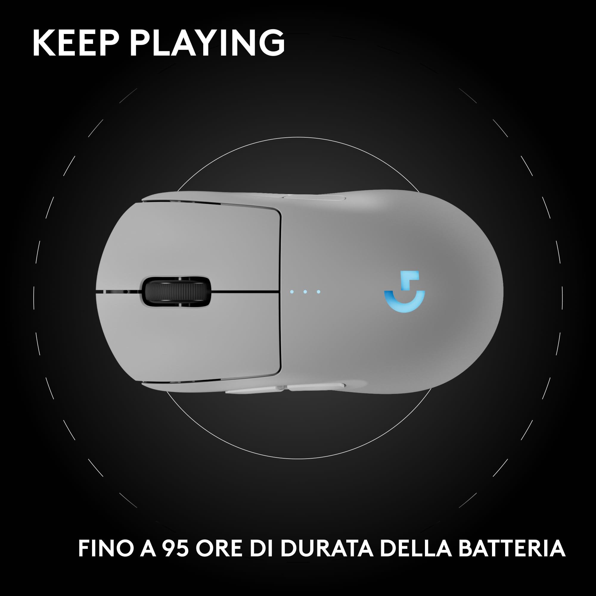 Logitech G PRO 2 LIGHTSPEED Mouse da gioco senza fili, East Europe Pachage, fino a 4 pulsanti laterali magnetici personalizzabili e commutabili, ricarica USB-C, sensore da 32k DPI per PC/Mac