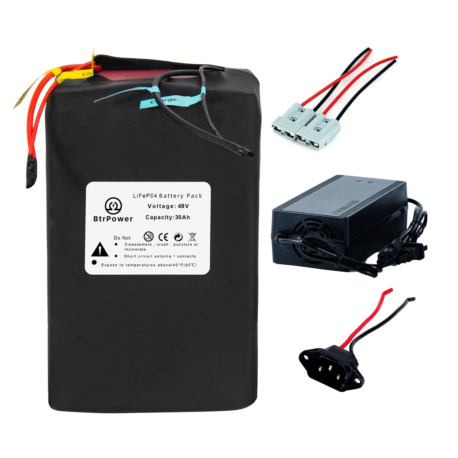PSE適合48v30ah大容量バッテリーと電動自転車用48V5A充電器付き